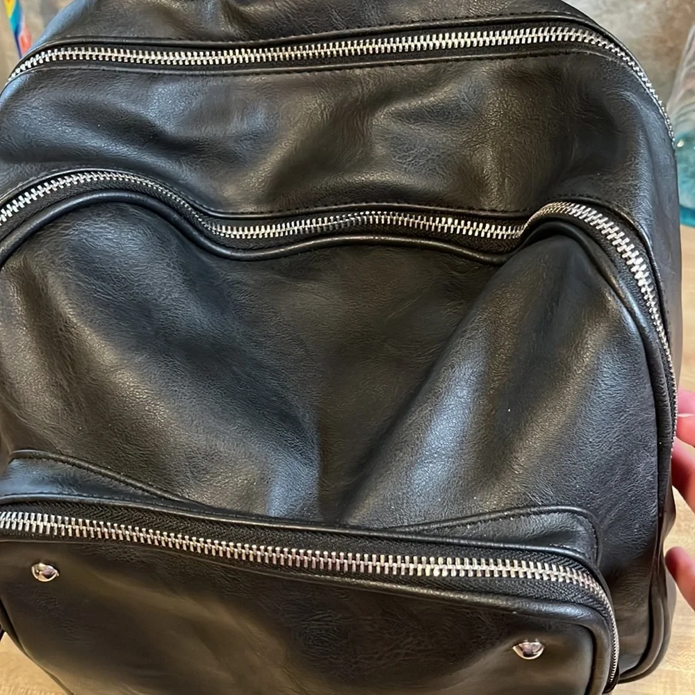 Faux Leather Backpack